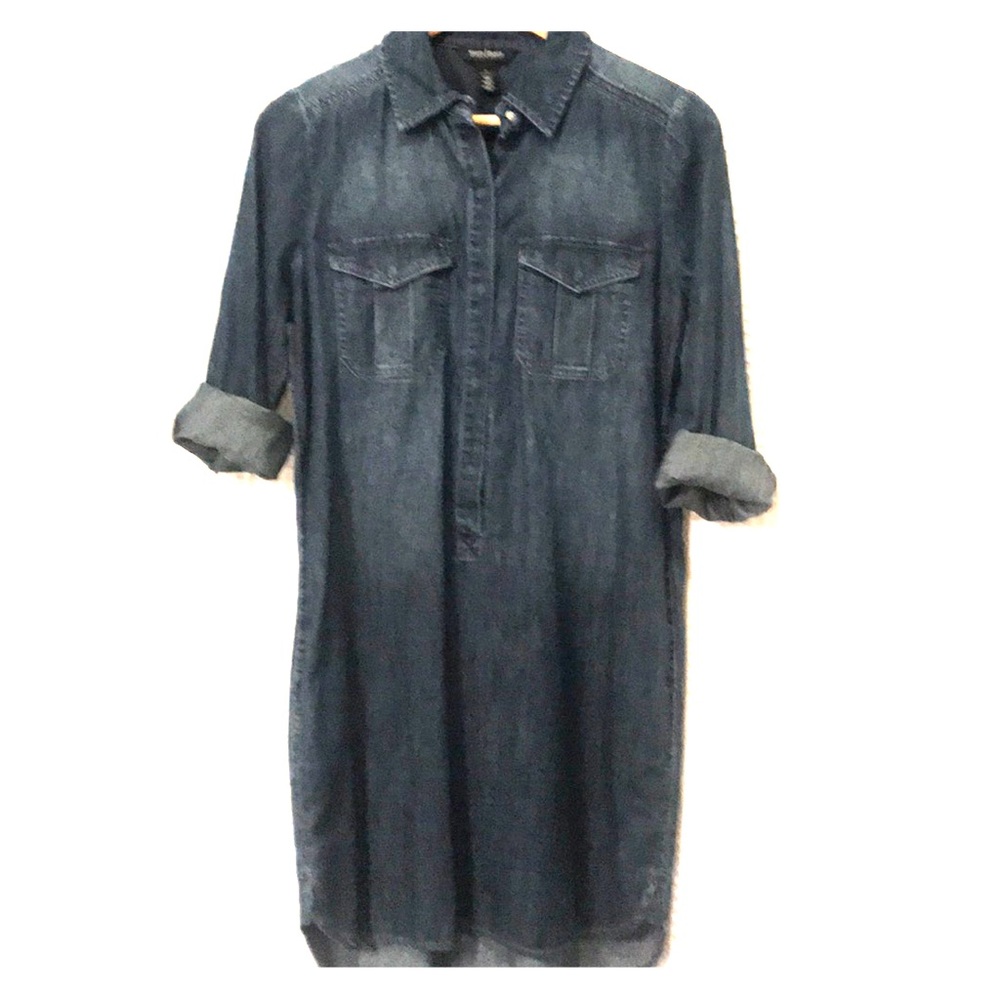 🔥White House Black Market Denim Shirt-Dress